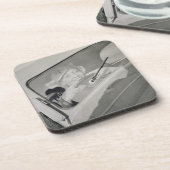 Een vrouw die rijdt, c.1930s (fotogravure) onderzetter (Linkerzijde)