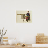 Een vrouw die thee voorbereidt, bord 21 uit 'The C Poster (Keuken)