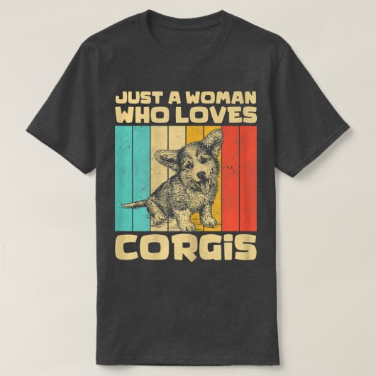 Een vrouw die van Corgis  Corgi houdt T-shirt (Design voorkant)
