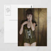 Een vrouw die wacht: Digitale portret Gothic Art-k Briefkaart (Voorkant / Achterkant)