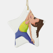 Een vrouw die yoga doet keramisch ornament (Rechts)