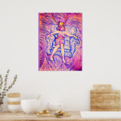 Een vrouw draagt een samoerai helm poster (Keuken)