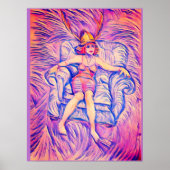 Een vrouw draagt een samoerai helm poster (Voorkant)