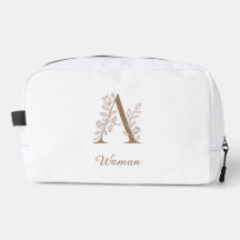 Een vrouw – Elegant bloemmotief-monogram gouden ma