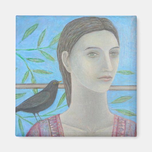 Een vrouw en een Blackbird zijn één Magneet (Voorkant)