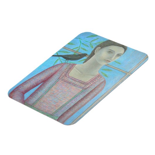 Een vrouw en een Blackbird zijn One 2012 Magneet (Linkerzijde)