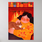 Een vrouw en haar kat poster (Voorkant)