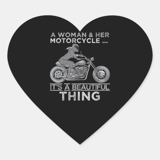 Een vrouw en haar motorrijtuigenartikelen voor fie hart sticker (Voorkant)
