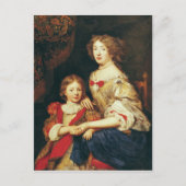 Een vrouw en haar zoon briefkaart (Voorkant)