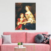 Een vrouw en haar zoon canvas afdruk (Insitu (Woonkamer))