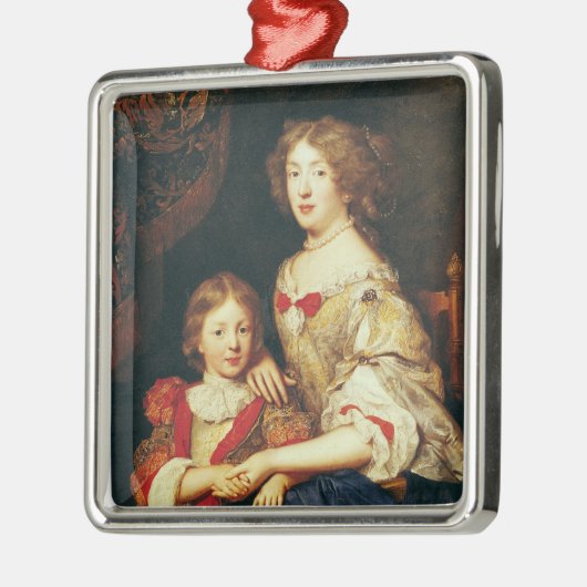 Een vrouw en haar zoon metalen ornament (Links)