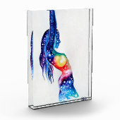 Een vrouw en het universum in haar ziel poster fotoblokken (Links)