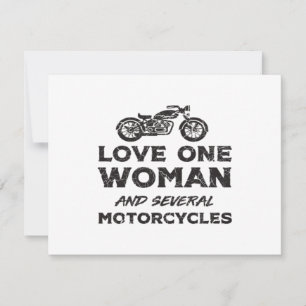 Eén vrouw en verschillende motorfietsen essentieel save the date