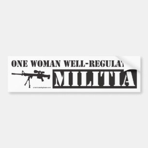Eén vrouw goed gereguleerd militie bumpersticker