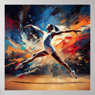 Een vrouw gymnastiek atleet. poster