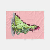 Een Vrouw Hadrosaurus met een pop. Fleece Deken (Voorkant (Horizontaal))