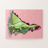 Een Vrouw Hadrosaurus met een pop. Legpuzzel (Horizontaal)