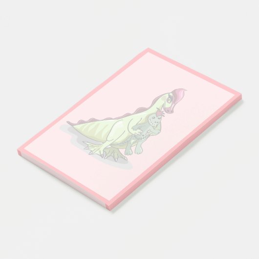 Een Vrouw Hadrosaurus met een pop. Post-it® Notes (Schuin)