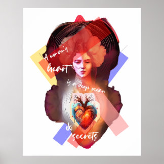 Een vrouw hart wit Poster