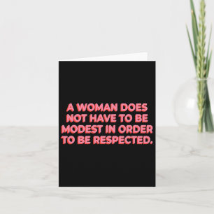 Een vrouw hoeft niet bescheiden te zijn om te word kaart