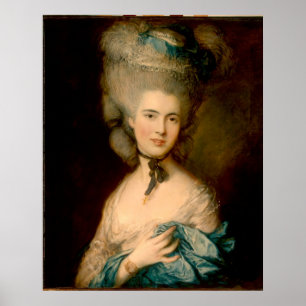 Een vrouw in blauw poster