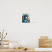 Een vrouw in de stad Blues and Browns Poster (Keuken)