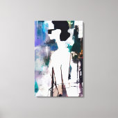 Een vrouw in de stad canvas afdruk (Voorkant)
