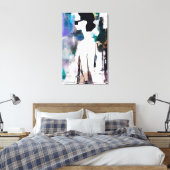 Een vrouw in de stad canvas afdruk (Insitu (Slaapkamer))