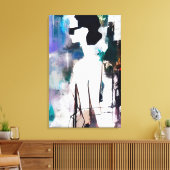 Een vrouw in de stad canvas afdruk (Insitu (Woonkamer))