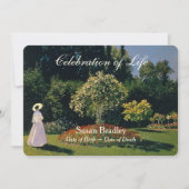 Een vrouw in de tuin viering van het leven kaart (Voorkant)