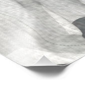 Een vrouw in een blauwe jurk op een vleugel foto afdruk (Hoek)