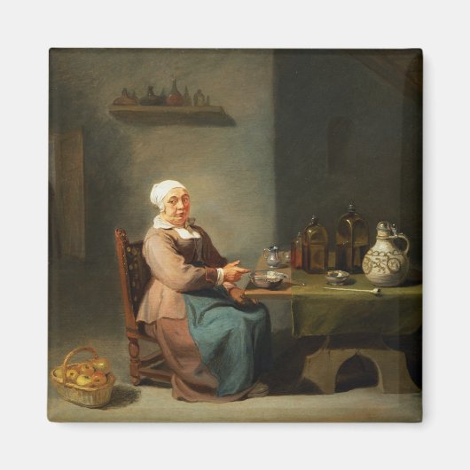 Een vrouw in een keuken magneet (Voorkant)