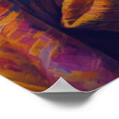 een vrouw in een veelkleurig Shawl-Poster Poster (Hoek)