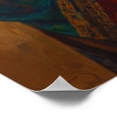 een vrouw in een veelkleurig Shawl-Poster Poster (Hoek)