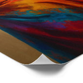 een vrouw in een veelkleurig Shawl-Poster Poster (Hoek)