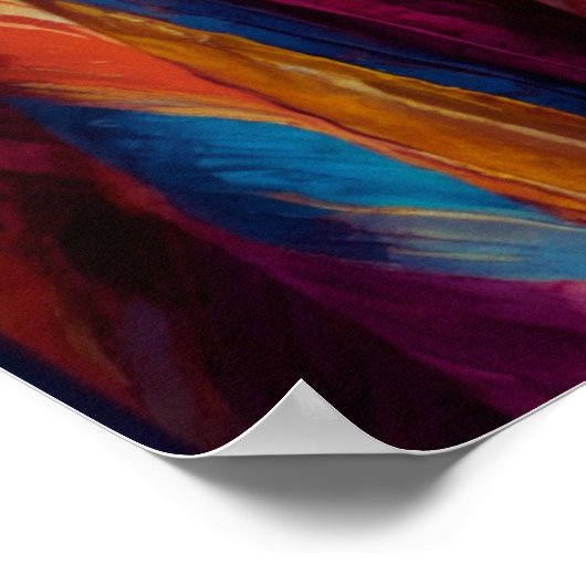 een vrouw in een veelkleurig Shawl-Poster Poster (Hoek)