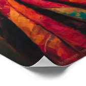 een vrouw in een veelkleurig Shawl-Poster Poster (Hoek)