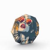 Een vrouw in retro stijl fotoblokken (Links)