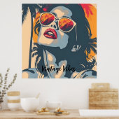 Een vrouw in retro stijl poster (Keuken)