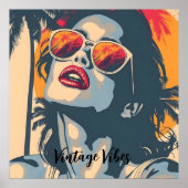 Een vrouw in retro stijl poster (Voorkant)