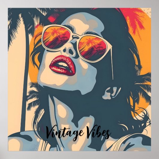 Een vrouw in retro stijl poster (Voorkant)