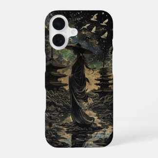 een vrouw in traditionele Japanse kleding Design P iPhone 16 Hoesje