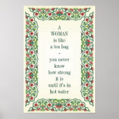 Een vrouw is als een theezak; je weet nooit hoe poster (Voorkant)