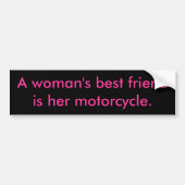 Een vrouw is de beste fridikant van haar motor. bumpersticker (Voorkant)