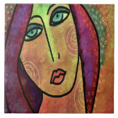 Een vrouw is een liefdevol Abstract digitaal schil Tegeltje (Voorkant)