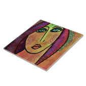 Een vrouw is een liefdevol Abstract digitaal schil Tegeltje (Zijkant)