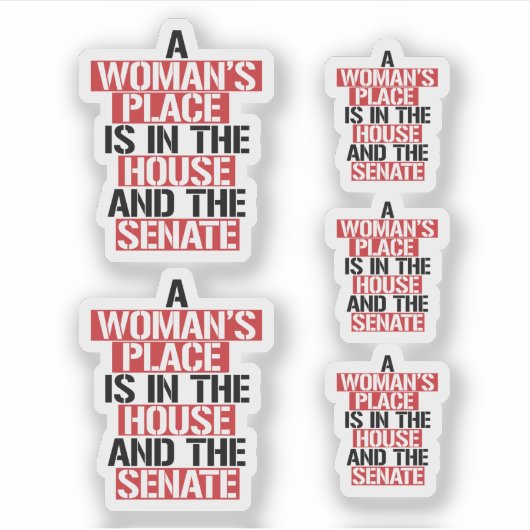 Een vrouw is thuis en de senaat sticker (Voorkant)