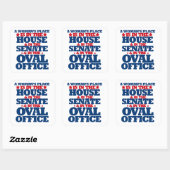 Een vrouw is thuis en de senaat vierkante sticker (Vel)