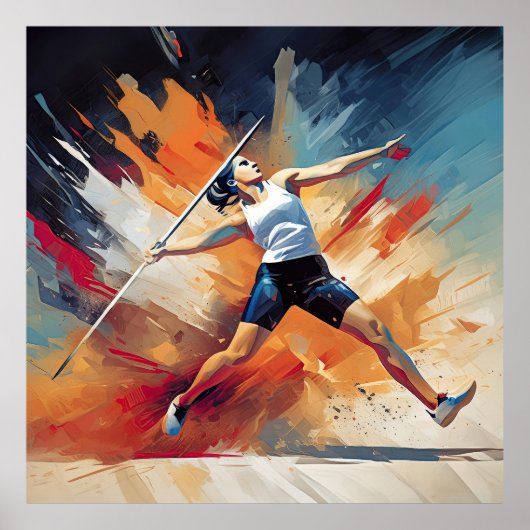 Een vrouw javelin atleet. poster (Voorkant)