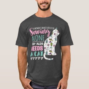 Een vrouw kan niet overleven bij het naaien alleen t-shirt